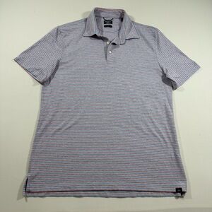 Faherty Movement Polo Shirt Striped Red Blue M‎ Men  Pima Cotton Golf Preppy